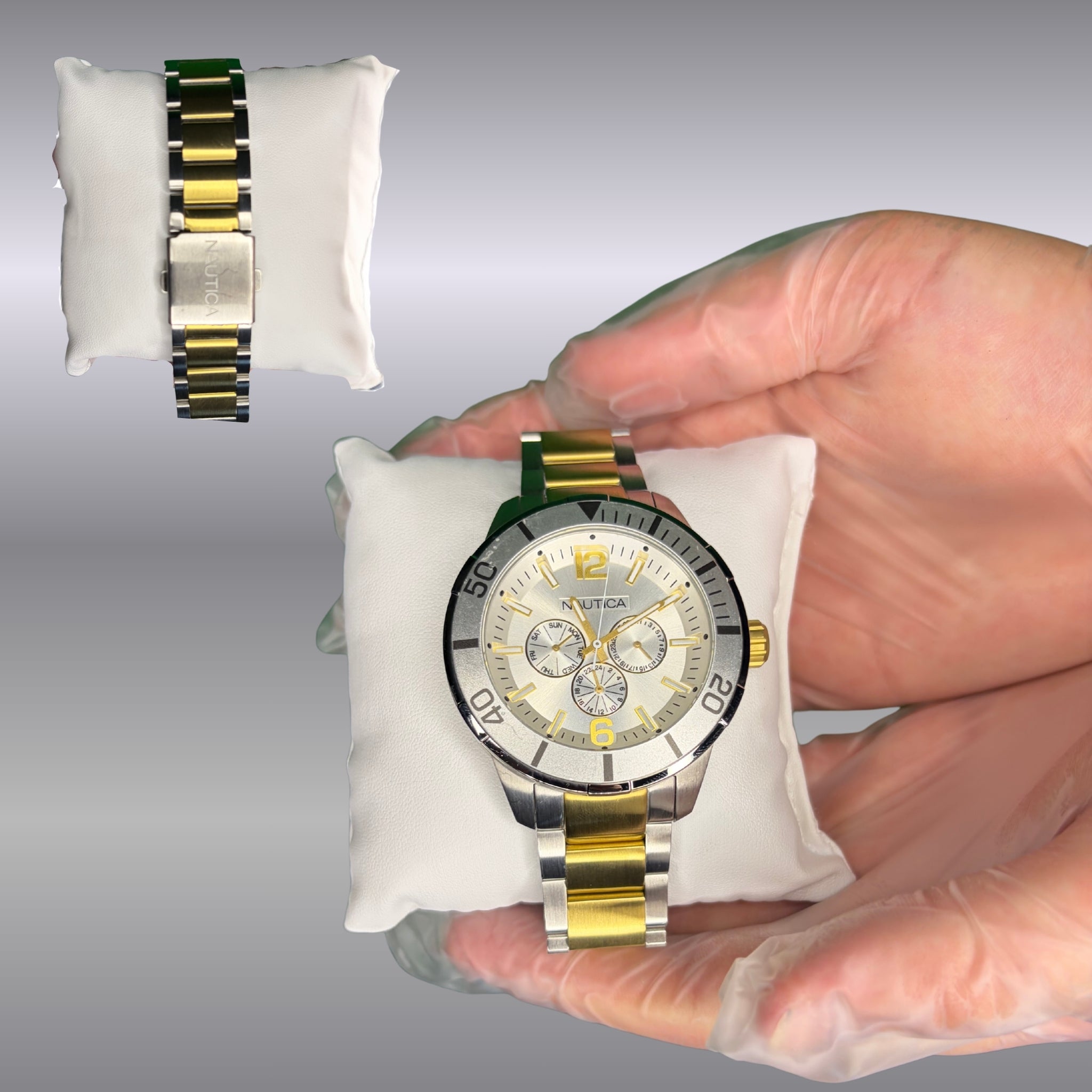 Nautica Two Tone Stainless Chronograph